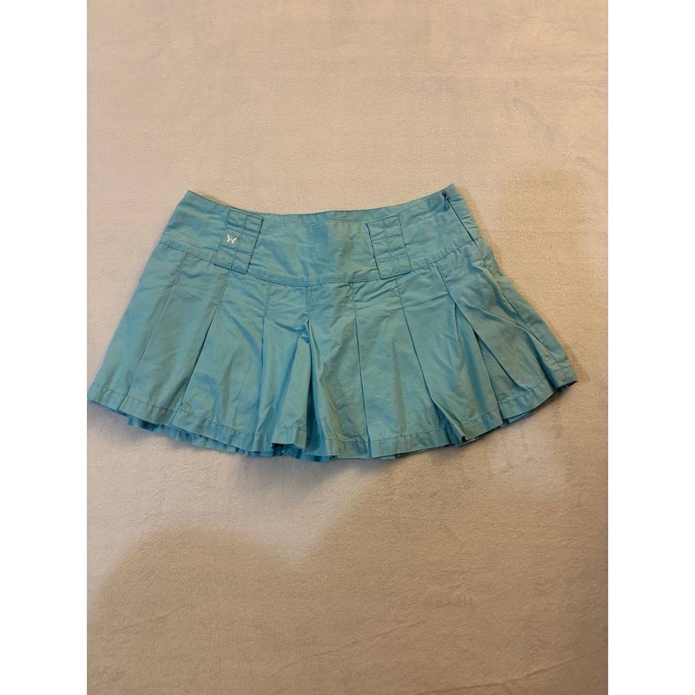 Aeropostale Womens Pleated Skort Light Blue Y2K Mini Skirt Shorts Size 3/4